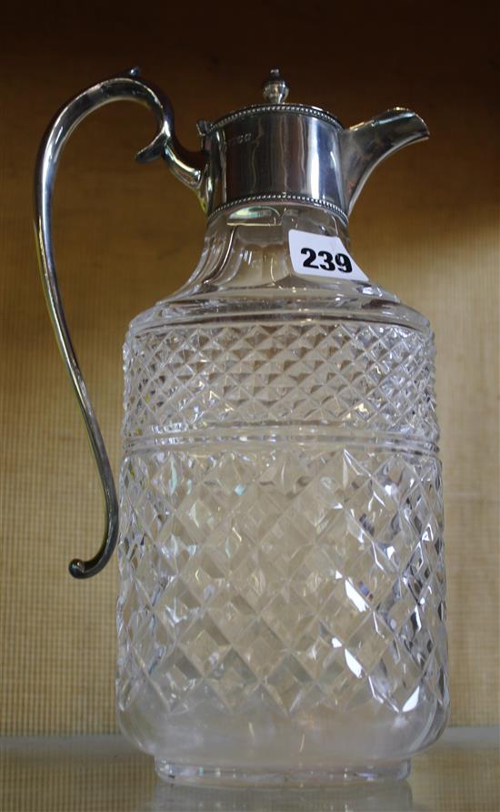 Modern silver claret jug